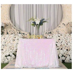 Iridescent 50x50 Square Sequin Tablecloth Wedding Party Table Linen